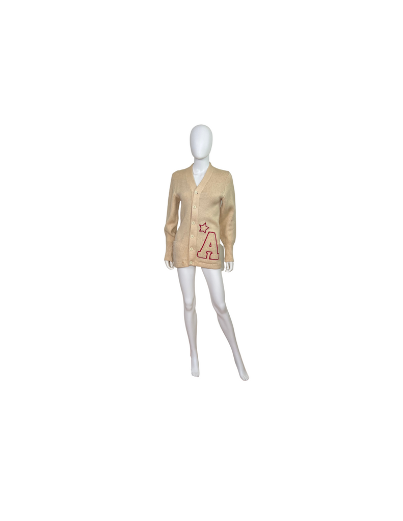 Vintage Cream Letterman Sweater