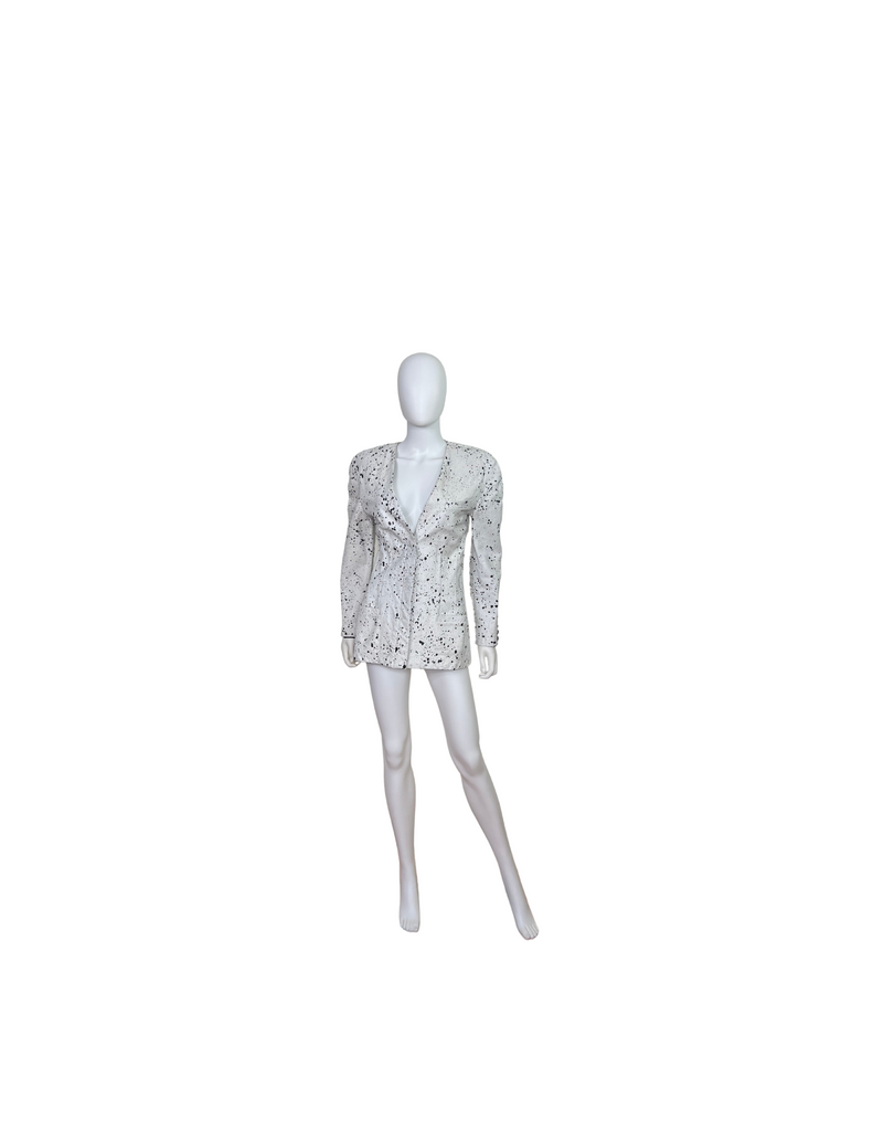 Vintage White Leather Jacket