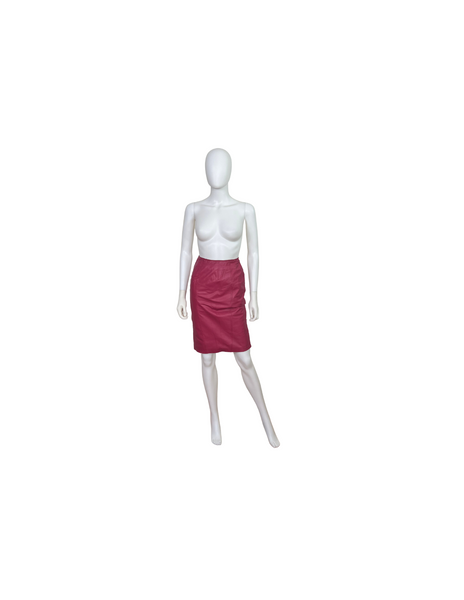 Vintage 80's Pink Leather Pencil Skirt