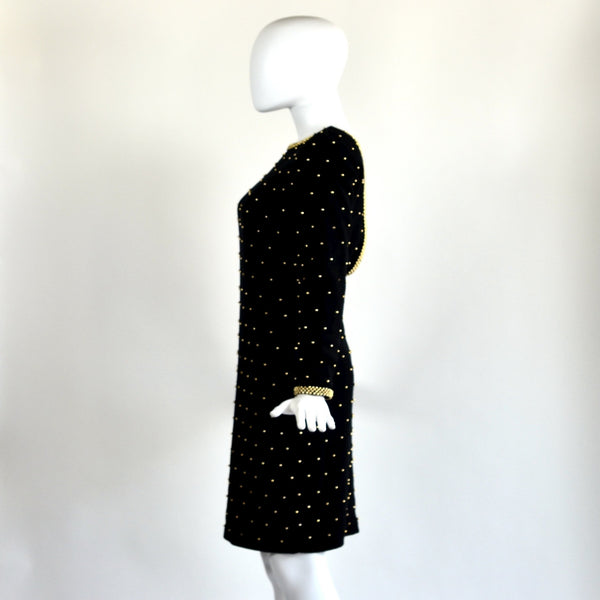 Vintage Black & Gold Beaded Dress