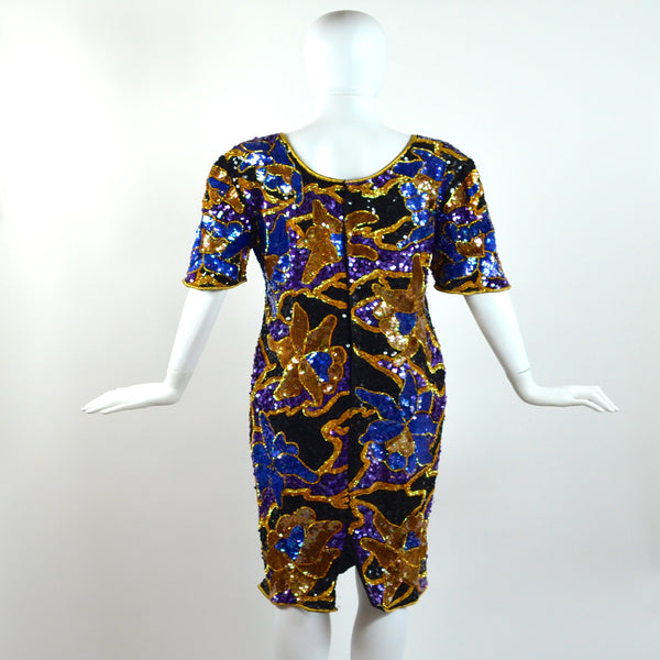 Vintage Floral 80's Dress