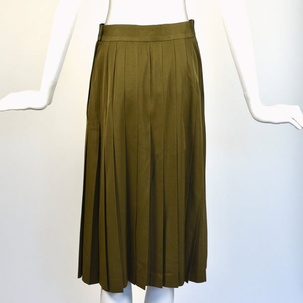 Vintage Military Style Pleated Skirt