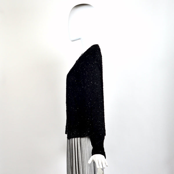 Vintage Black Sequin Jacket- NEW