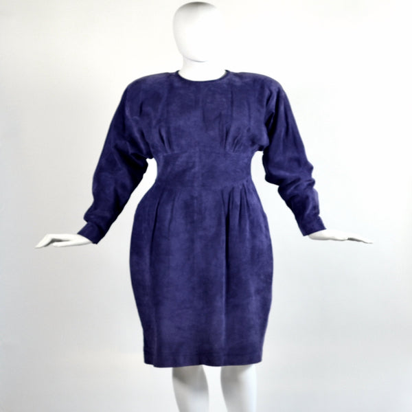Vintage 80's Suede Purple Dress