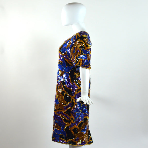 Vintage Floral 80's Dress