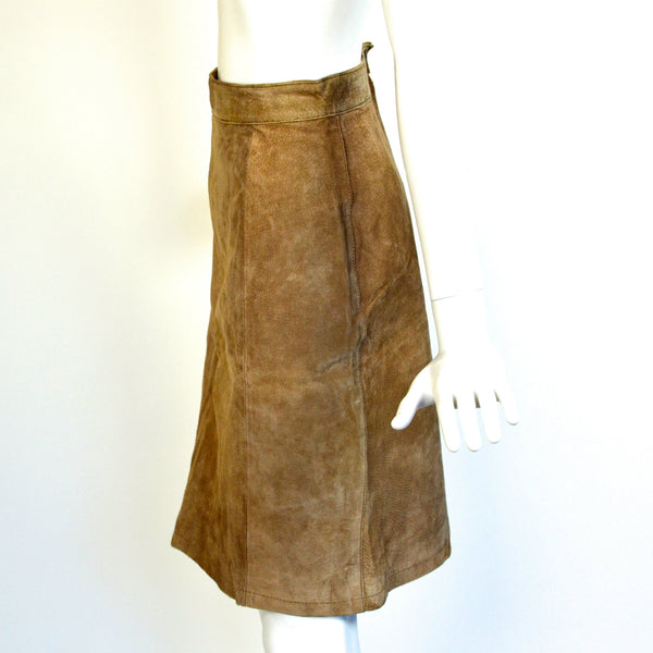 Vintage Brown Suede Skirt