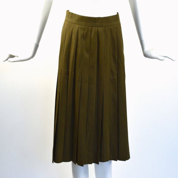 Vintage Military Style Pleated Skirt