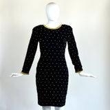 Vintage Black & Gold Beaded Dress