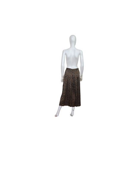Vintage Checkered Long Silk Skirt