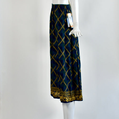Vintage Chain Plaid & Pleated Skirt