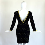 Vintage Black & Gold Beaded Dress