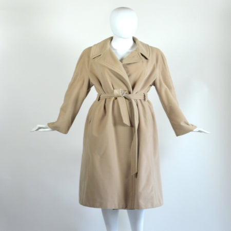 Vintage Leather Croc Embossed Full Length Trench Coat