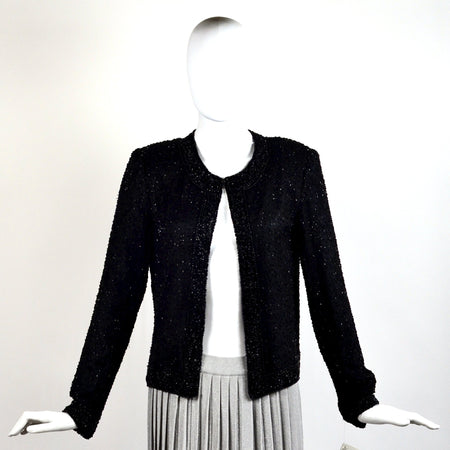 Vintage Black Sequin Floral Sweater
