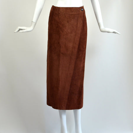 Vintage 80s Black Leather High Waist Pencil Skirt