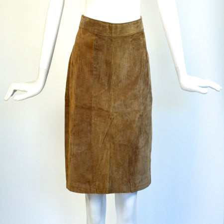 Vintage Brown Leather Skirt