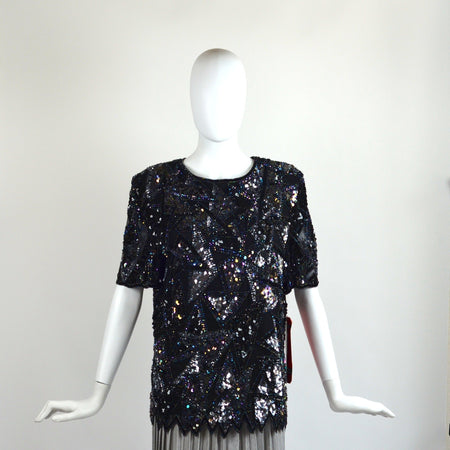 Vintage Shimmer Jen Jen New York Chiffon Dress