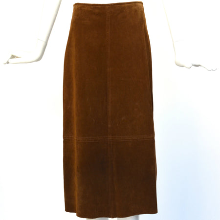 Vintage 80s Black Leather High Waist Pencil Skirt